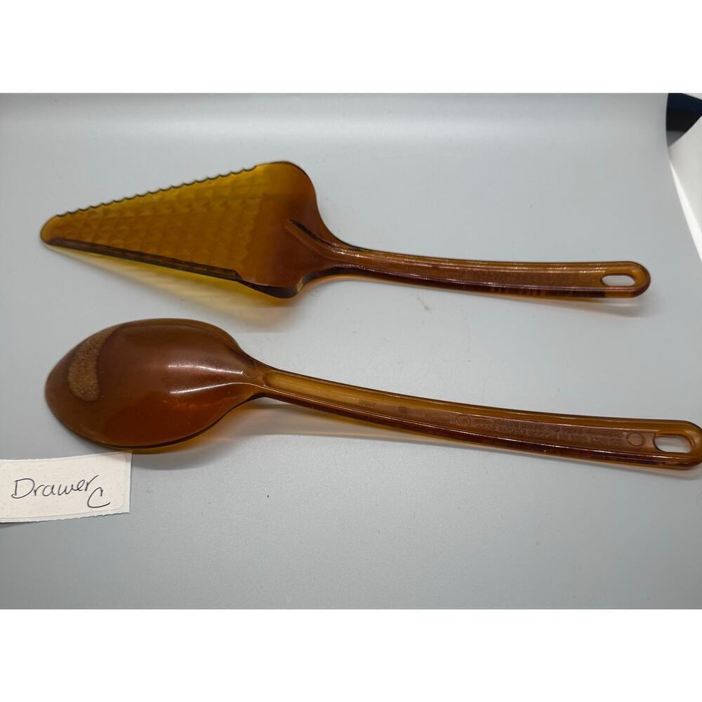 Vintage UltraTemp Amber Kitchen Utensils Robinson Knife Co Made in USA Set of 4 - Picture 5 of 8